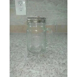 Vintage Golden Harvest Drinking Glass Jar With Bible Verse On Lid